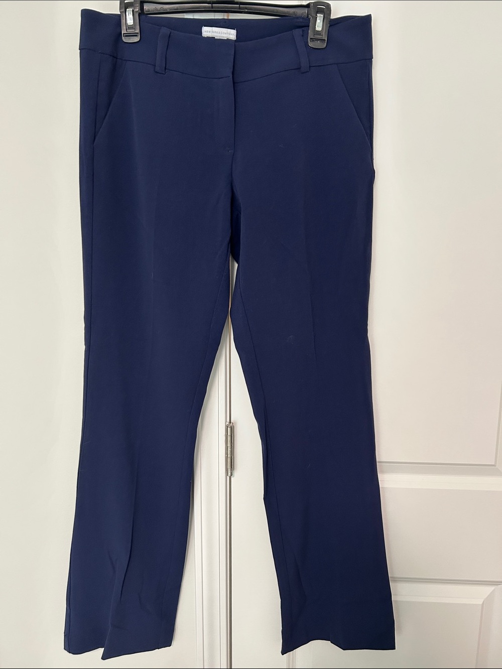 New York & Company Navy Straight-Leg Work Pants